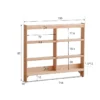 Dimensions specification diagram for Manna oak ultra-slim bookcase with 10cm depth, 150cm length, and 85cm height.