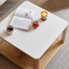 manna oak white top square coffee table top view