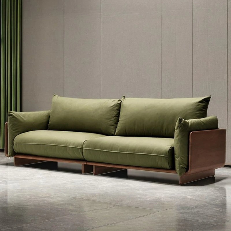 manna olive green leather 3 seater sofa wood frame manna olive green leather 3 seater sofa wood frame