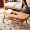 manna solid wood rectangular coffee table lifestyle