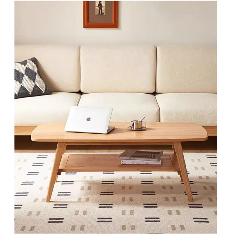 manna solid wood rectangular coffee table living room