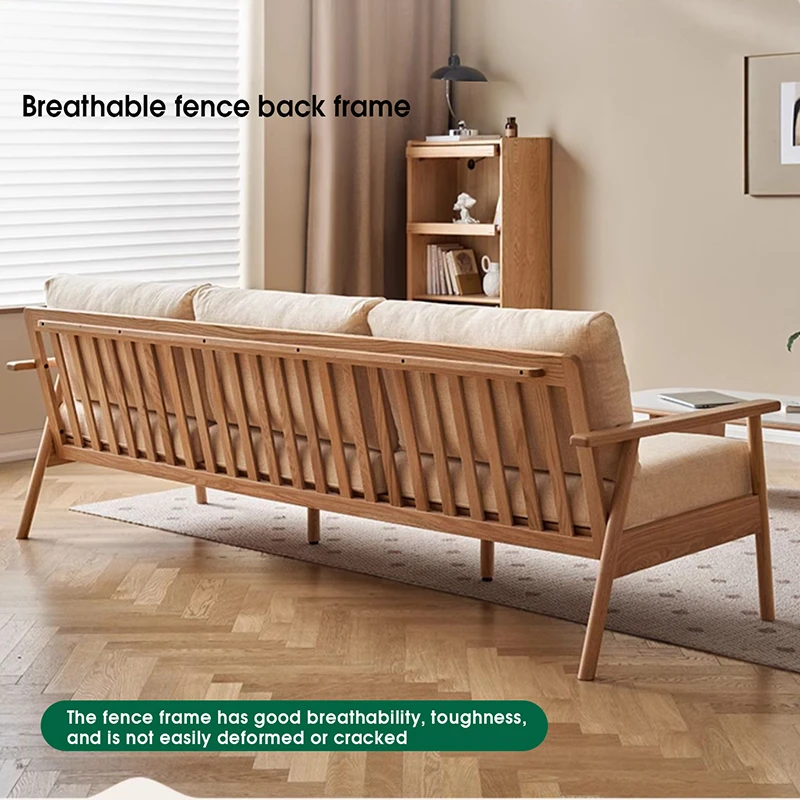 manna solid wood sofa slatted back breathable frame