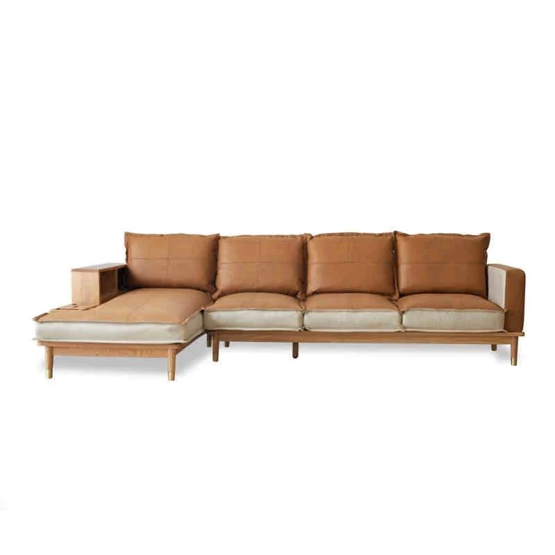 manna two tone leather sectional sofa left facing chaise manna two tone leather sectional sofa left facing chaise