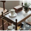 manna walnut serving bar cart fluted glass brass handle manna walnut serving bar cart fluted glass brass handle