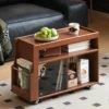 manna walnut serving bar cart glass door desk side