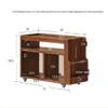 manna walnut serving bar cart glass door dimensions spec