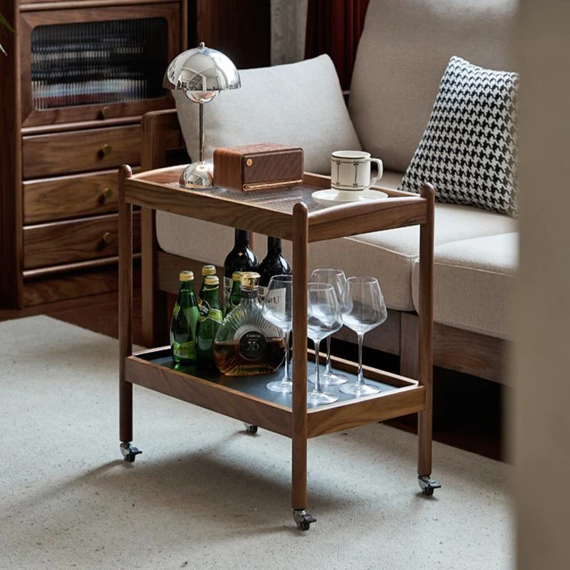 manna walnut serving bar cart glass top sofa side manna walnut serving bar cart glass top sofa side
