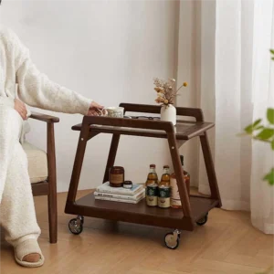 manna walnut serving bar cart wheels armchair