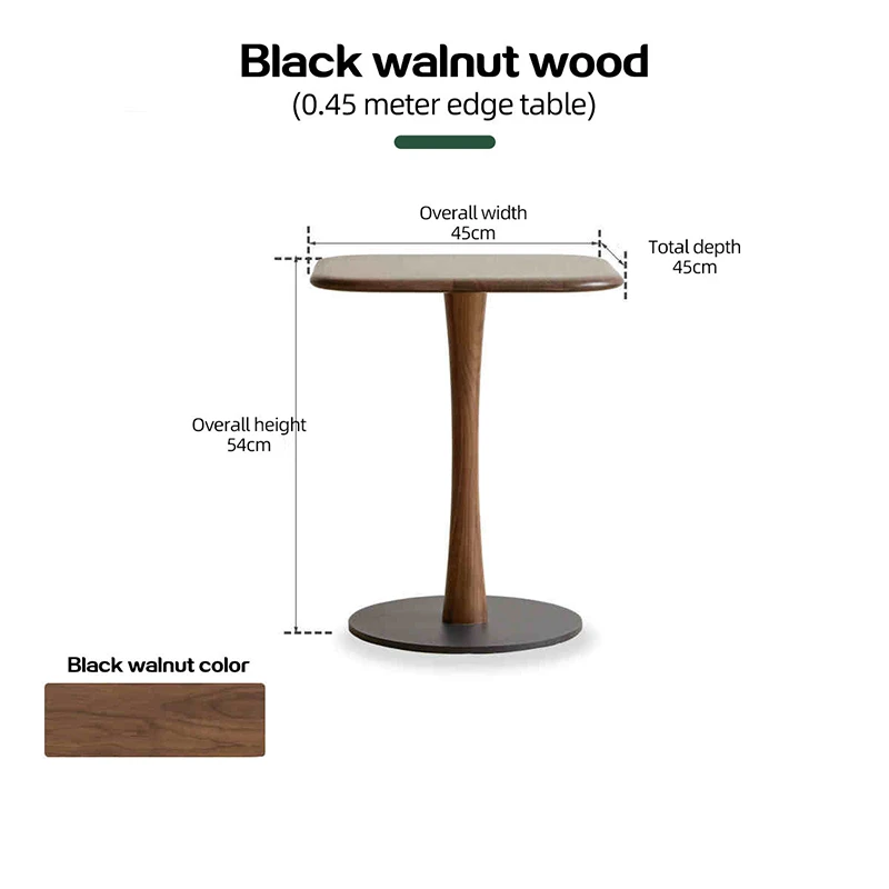 manna walnut square accent side table dimensions spec