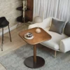 manna walnut square accent side table sofa corner view