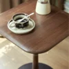 manna walnut square accent side table top view detail