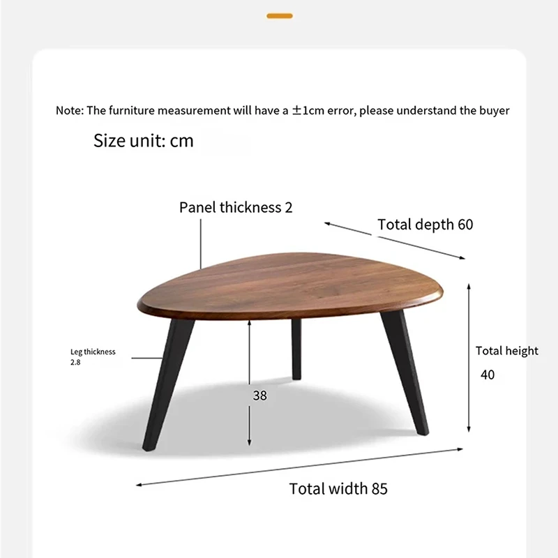 manna walnut triangle coffee table spec guide