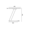 manna z shaped round side table line drawing spec