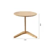mannaharmony-home-solid-white-oak-round-end-table-size-specification MannaHarmony Home solid white oak round end table with dimension mark, solid wood side table for home & hotel B2B wholesale