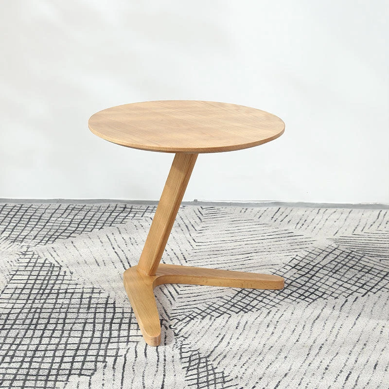 MannaHarmony Home natural solid white oak round side table, minimalist solid wood end table wholesale supplier
