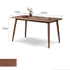 Dimension diagram of 120cm by 75cm solid wood dining table with tapered legs and color swatch.