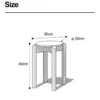 manna-cherry-stackable-stool-size-guide Size guide line drawing of round cherry wood stackable stool showing 36cm width, 28cm seat diameter and 45cm height.