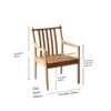 manna-oak-armchair-spindle-back-dimensions-spec Dimension diagram of oak dining armchair showing 850mm total height, 630mm depth, 420mm seat height and 495mm seat depth.
