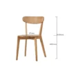 manna-oak-dining-chair-curved-back-dimensions-spec-cy1028 Dimension diagram of oak dining chair with curved backrest showing 800mm total height, 460mm seat height and 440mm seat width.