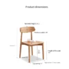 manna-oak-dining-chair-dimensions-spec Dimension diagram of a solid oak dining chair with backrest height 14.5cm, seat height 43cm and total height 79cm.