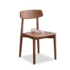 manna-oak-dining-chair-front-view-cy1019 Front view of a solid oak dining chair with a wide curved backrest and square seat on a plain white background.