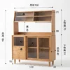 manna-oak-sideboard-dimensions-spec Line drawing dimensions spec of an oak sideboard hutch showing 130cm width, 166cm height, 40cm depth and 15cm leg height measurements.