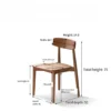 Dimension diagram of a solid walnut dining chair showing total height 79cm, seat height 43cm and seat width 46cm.