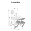 manna-walnut-dining-chair-dimensions-spec-cy1023 Line drawing size diagram of a walnut dining chair with 39cm backrest, 43cm seat width and 83cm total height.