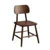 manna-walnut-dining-chair-front-view-cy1023 Front view of a solid walnut dining chair with a rounded backrest and tapered legs on a plain white background.
