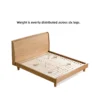 Ash bed frame slatted base with six legs support structure shown in detail