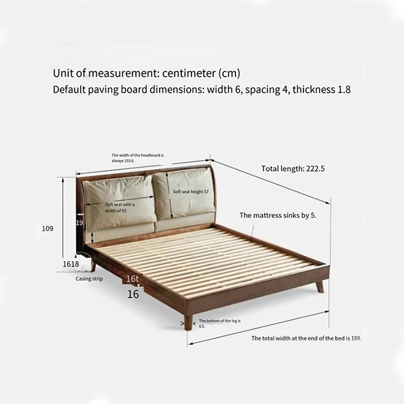 black-walnut-bed-dimensions-structure-diagram Black walnut bed dimensions and structure diagram with frame measurements
