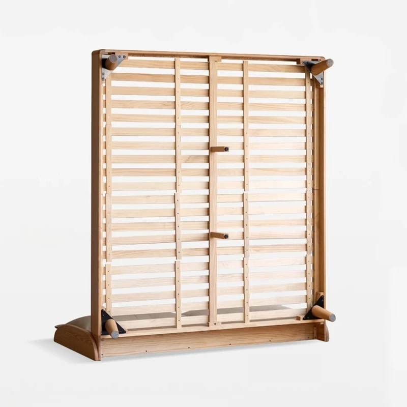 black-walnut-bed-slatted-base-structure-view Black walnut bed slatted base structure view showing solid wood support frame