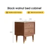 Black walnut nightstand dimensions and double suction storage drawing