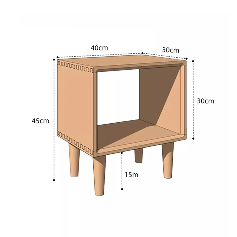 Cherry nightstand leg and wood grain detail showing smooth solid wood finish