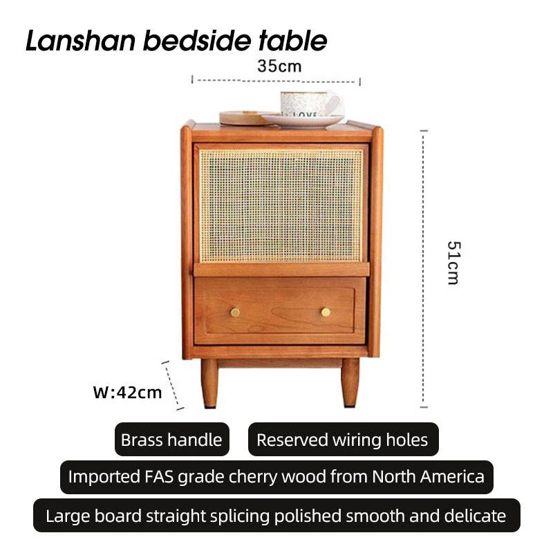 cherry-rattan-nightstand-dimensions-product-info Cherry rattan nightstand dimensions and product info diagram