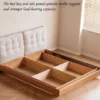 Cherry storage bed internal compartment layout with divided storage zones