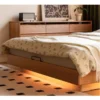 Cherry storage bed LED underglow detail glowing beneath the platform frame