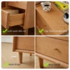Cherry wood two-drawer nightstand beside a bed in a calm bedroom scene