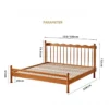 Cherry wood bed frame parameter dimensions diagram with bed sizes