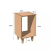 Cherry wood open shelf nightstand bedside table with slim open storage