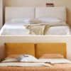 Fabric headboard color options comparison for the oak bed frame