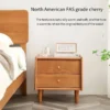 FAS grade cherry nightstand bedroom view showing warm wood texture