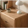 Natural oak 3 drawer nightstand storage version with more capacity