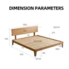 oak-bed-floating-headboard-front-view Oak platform bed with floating headboard front view in a bright bedroom