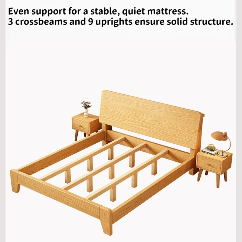oak-bed-frame-crossbeam-support-structure Oak bed frame crossbeam support structure detail for sturdy mattress support