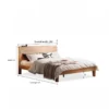 Oak bed frame dimensions measurement chart with full size details