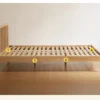 Oak bed frame side view with structure parts and joinery labeled
