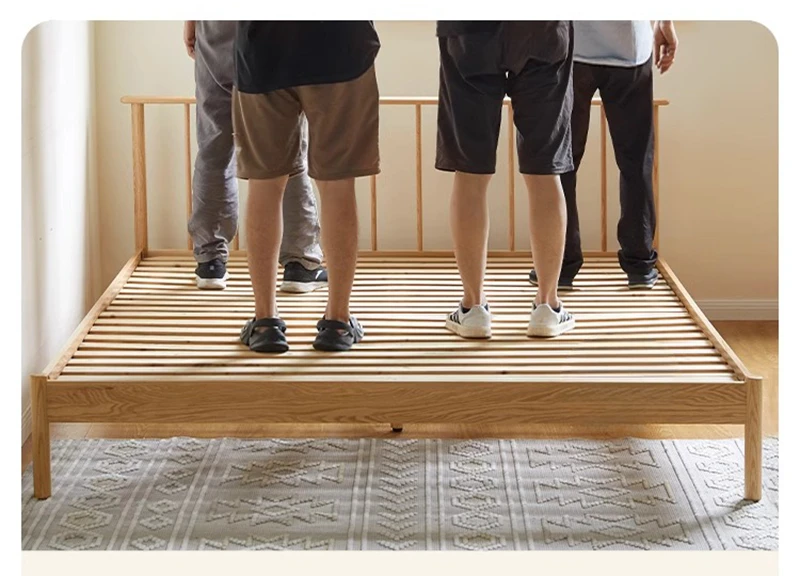 Oak bed frame slats heavy duty load test demonstration photo