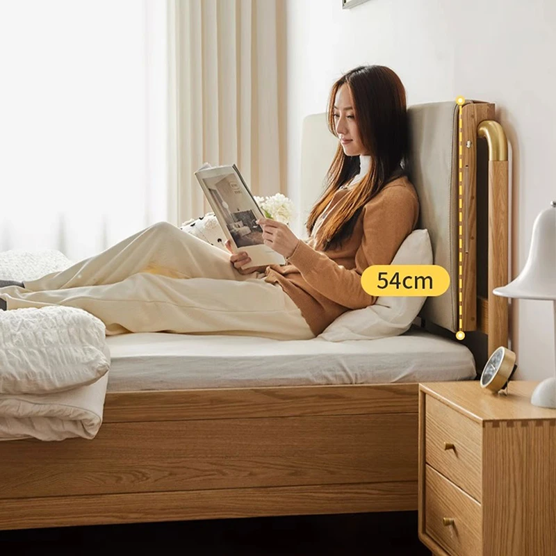oak-bed-upholstered-headboard-54cm-height Oak bed upholstered headboard 54cm height measurement detail