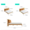 Oak leather cushion platform bed dimensions drawing with measurements